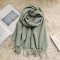 Solid Color Fringe Scarf - DippedShop Wholesale - #4275