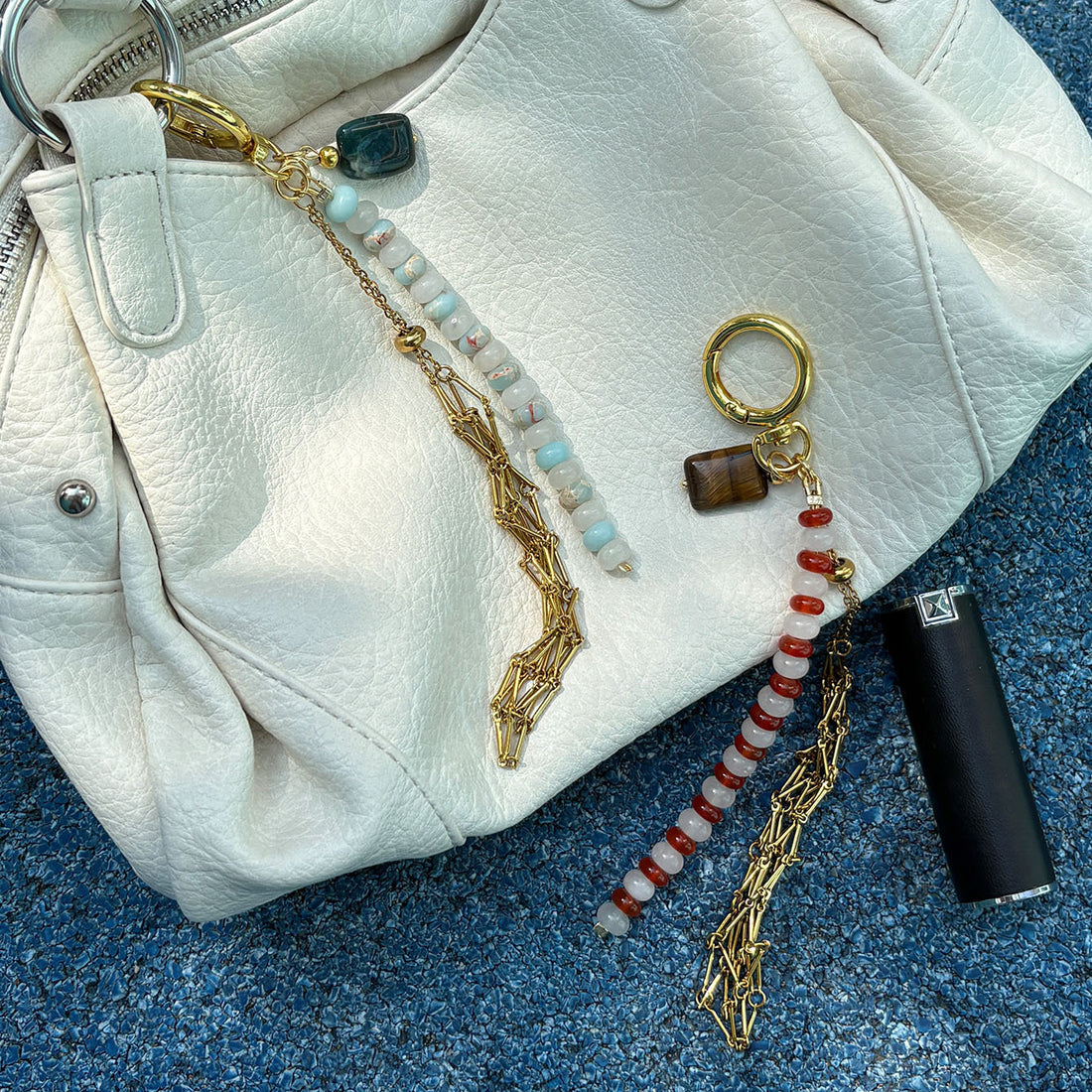 Agate Beaded Tassel Keychain - DippedShop Wholesale - #8707