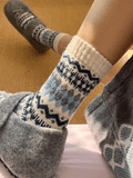 Fair Isle Crew Socks - DippedShop Wholesale - #0963