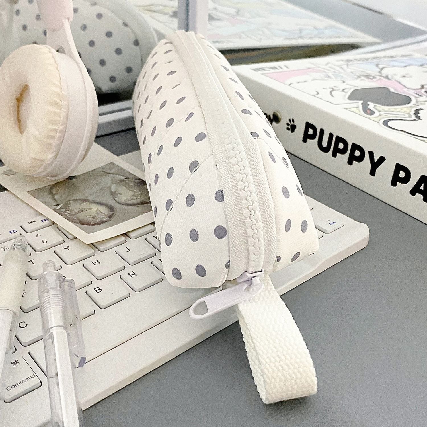 Cute Polka Dots Color Block Pencil Case 6S10BOB1053