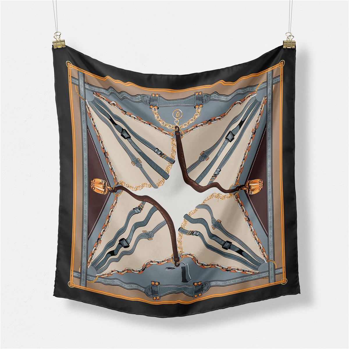 Abstract Silk Square Scarf - DippedShop Wholesale - #0787