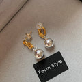 Minimlaist Color Contrast Metal Ball Dangle Earrings 6W6JER600