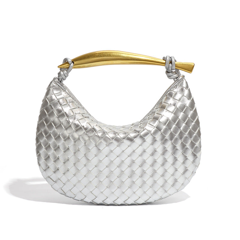 Fashion Solid Color Woven Crescent Handbag 6W10BBG2423