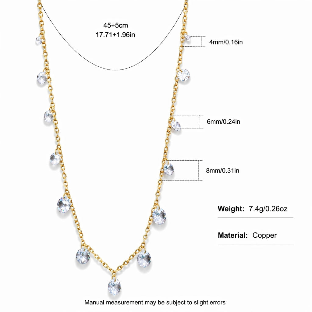 Elegant Gold Plated Heart Rhinestones Pendant Necklace 6W6JNC643