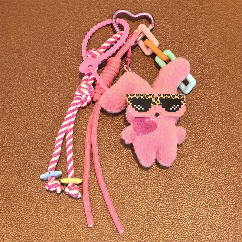Solid Color Plush Rabbit Pendant Bag Charm 6W10BBC374