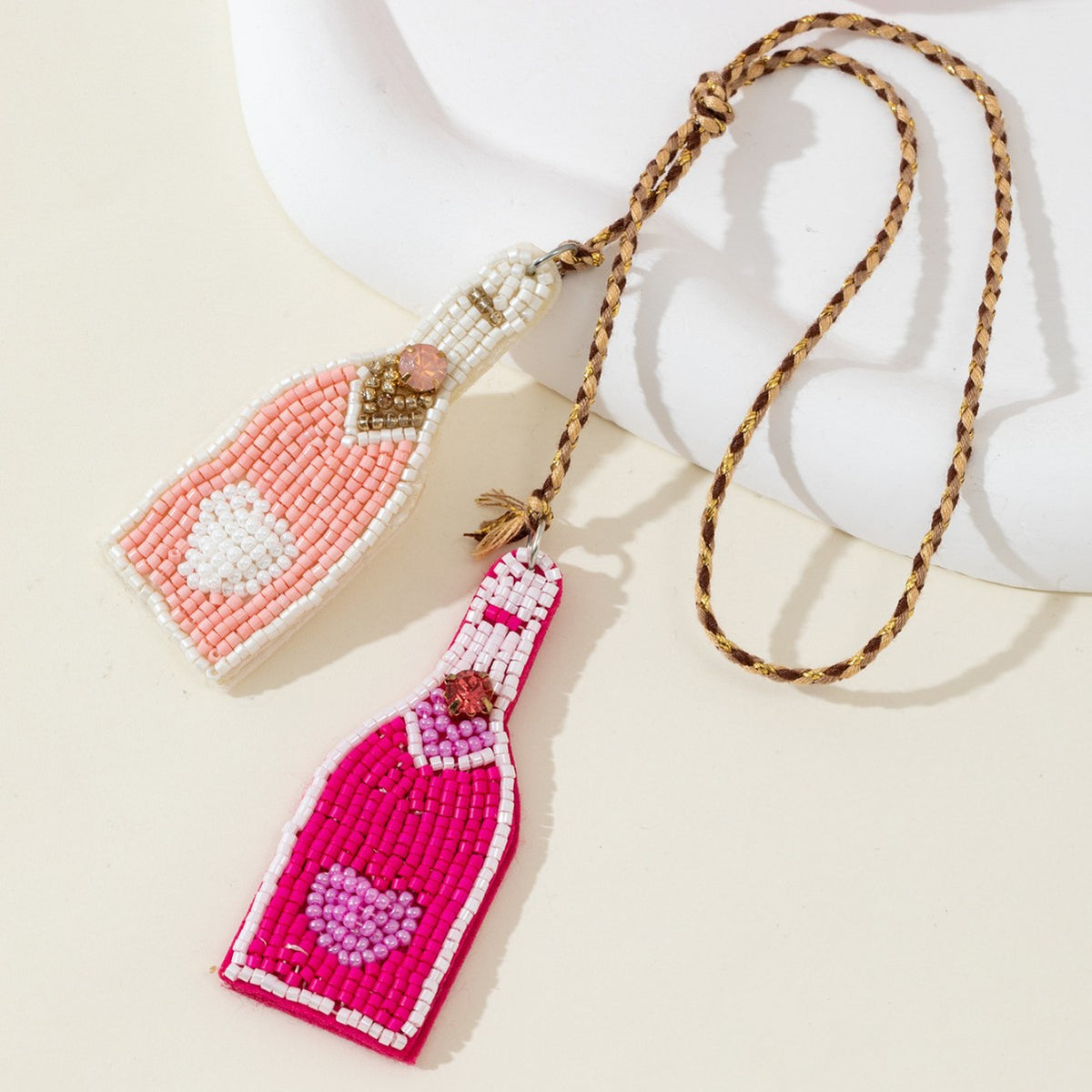 Creative Color Block Beads Bottle Pendant Bag Charm 6W10BBC783