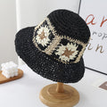 Floral Crochet Straw Hat - DippedShop Wholesale - #5059