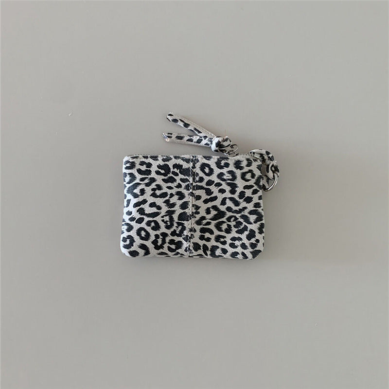 Leopard Print Suede Mini Coin - DippedShop Wholesale - #0211