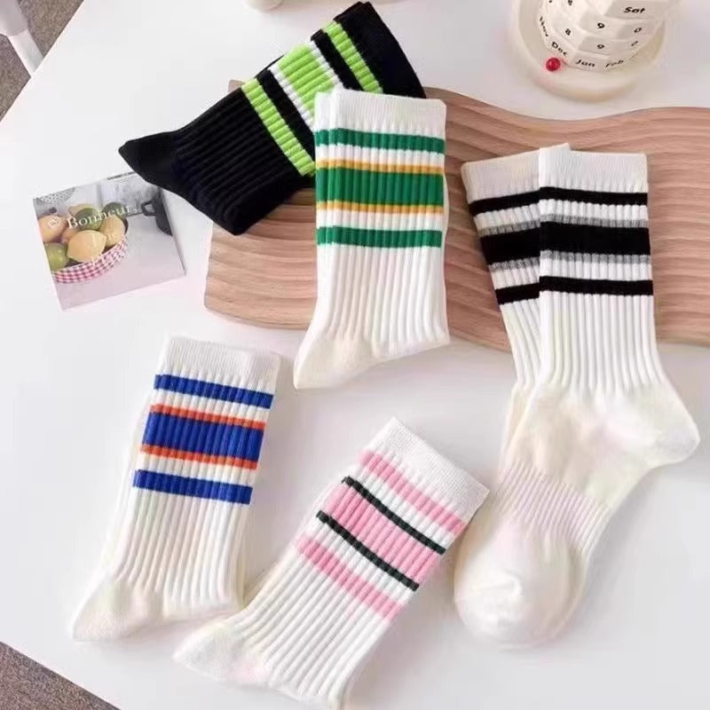 Striped Color Block Caual Socks DP25A429
