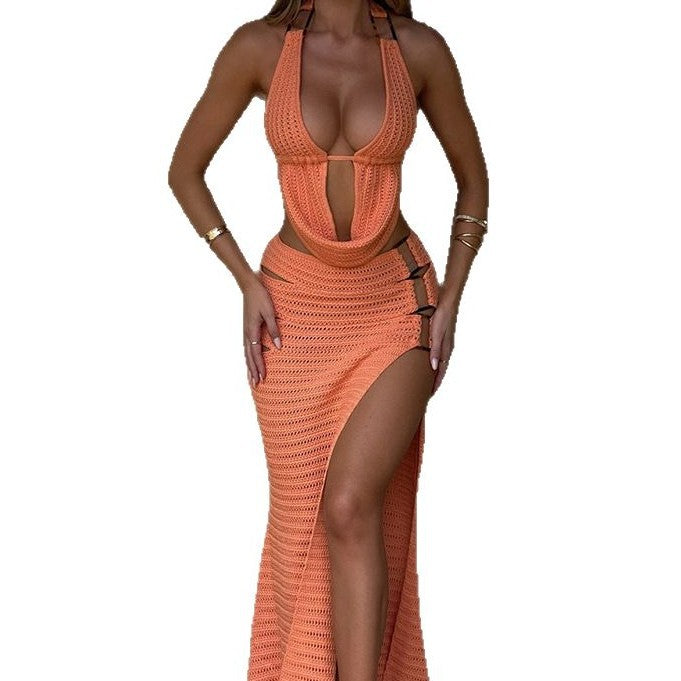 Sexy Side Split Knit Set - DippedShop Wholesale - #5939