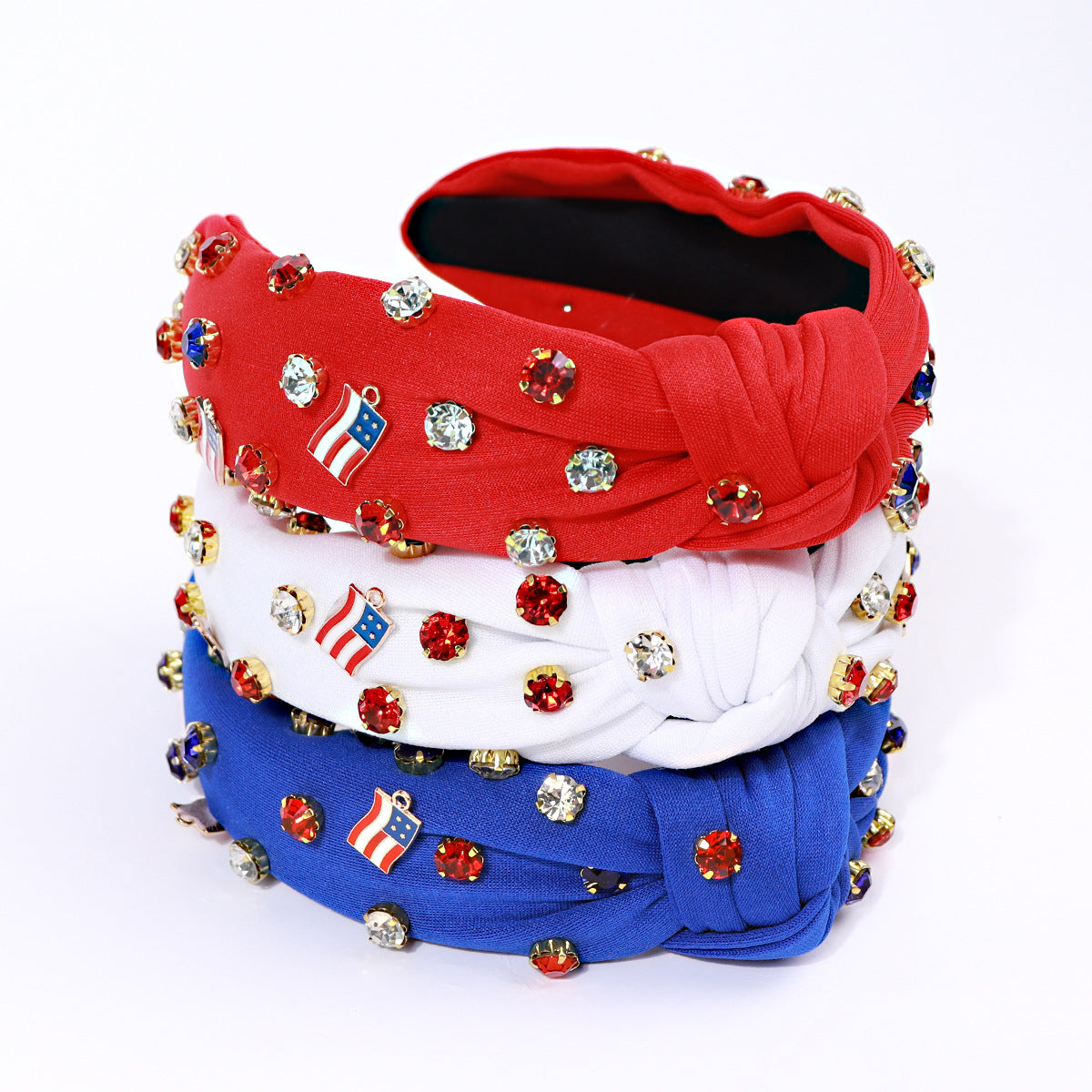 Stylish Solid Color Knotted Rhinestones Hair Band 8AS6HBD59T