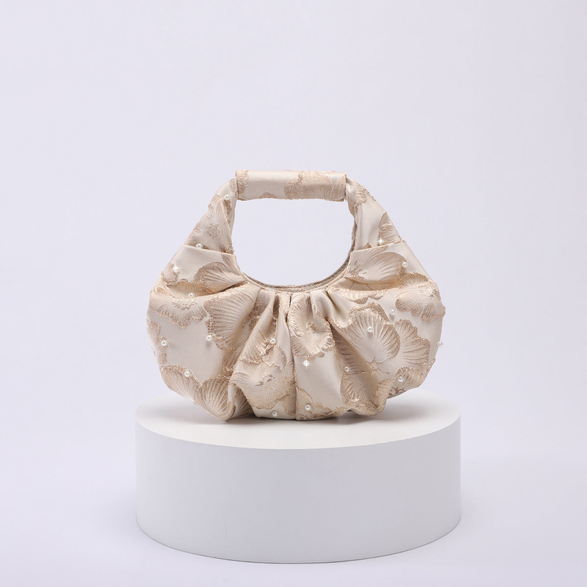 Vintage Pearl Ruched Handbag - DippedShop Wholesale - #1443