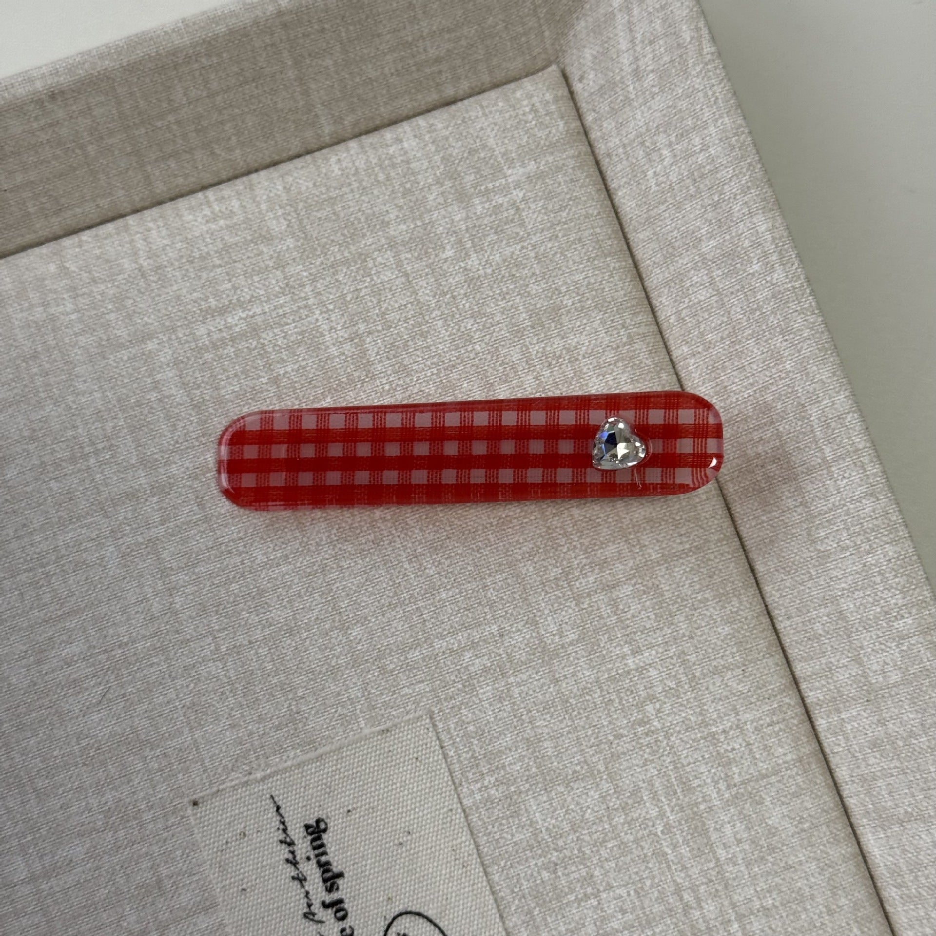 Plaid Heart Hair Clip - DippedShop Wholesale - #3907
