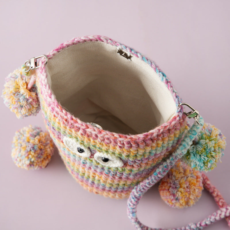 Cute Colorful Handmade Crochet Monster Crossbody Bag MK2CCR6W10BBG433