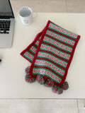 Fair Isle Pompom Knit Scarf - DippedShop Wholesale - #3635