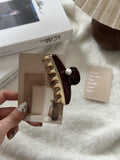Elegant Pearl Color Block Acetate Hair Claw 8AS6HCP291L