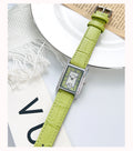 Vintage Rhinestone Square Dial Leather Strap Quartz Watch MK2SSAS6W6JWA07