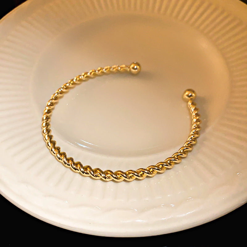 Retro Gold Plated Wrapped Baroque Pearl Bracelet 6W6JBR704