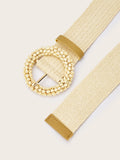 Boho Straw Woven Elastic Waist - DippedShop Wholesale - #8531