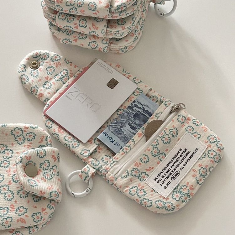 Cute Floral Print Card Case Wa - DippedShop Wholesale - #0339