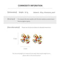 Elegant Colorful Rhinestone Flower Pearl Earrings 6W6JER824