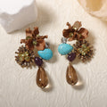 Resin Flower Teardrop Earrings - DippedShop Wholesale - #8403