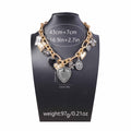 Vintage Heart Pendant Tassel Chain Necklaces 6W6JNC623