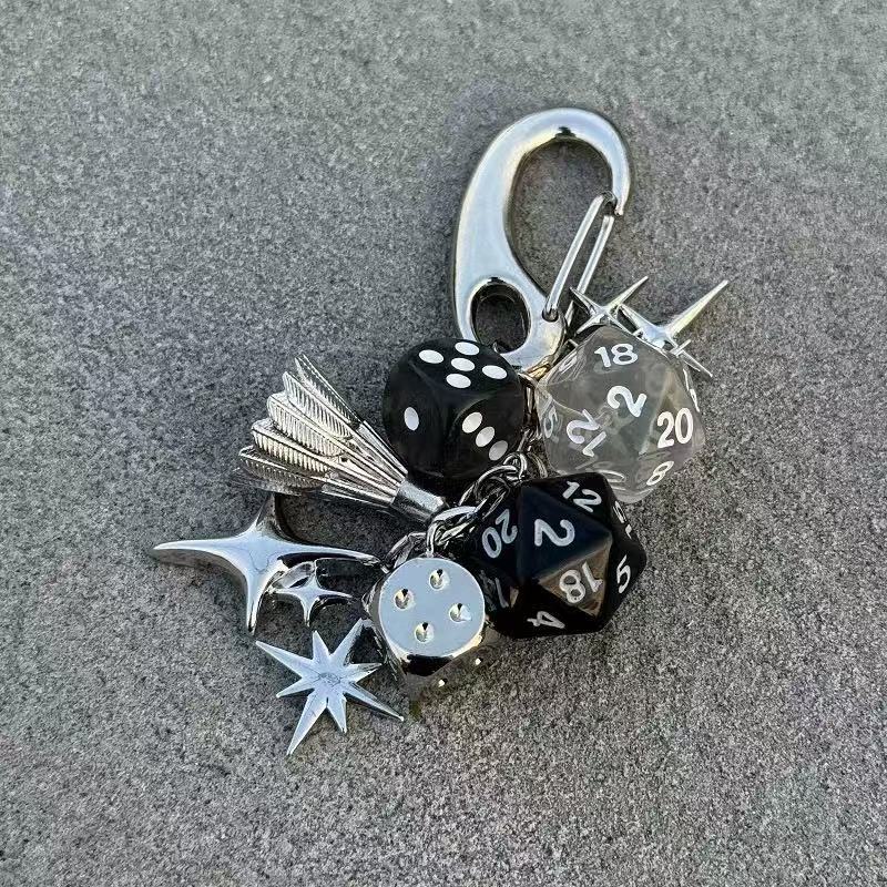 Simple Dice Star Braided Keychain Bag Charm DP25C783