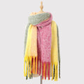 Striped Mohair Tassel Scarf - DippedShop Wholesale - #0195