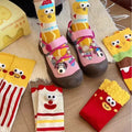 Funny Cartoon Color Block Breathable Crew Socks 6W8FSO669