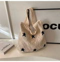 Retro Star Color Block Knit Shoulder Bag 6W10BBG1766
