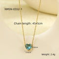 Cubic Zirconia Heart Pendant Choker Necklace 6W6JNC392L