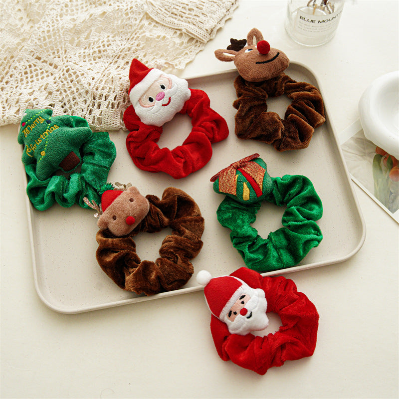 Cute Christmas Theme Plush Soft Hair Tie DP25G602