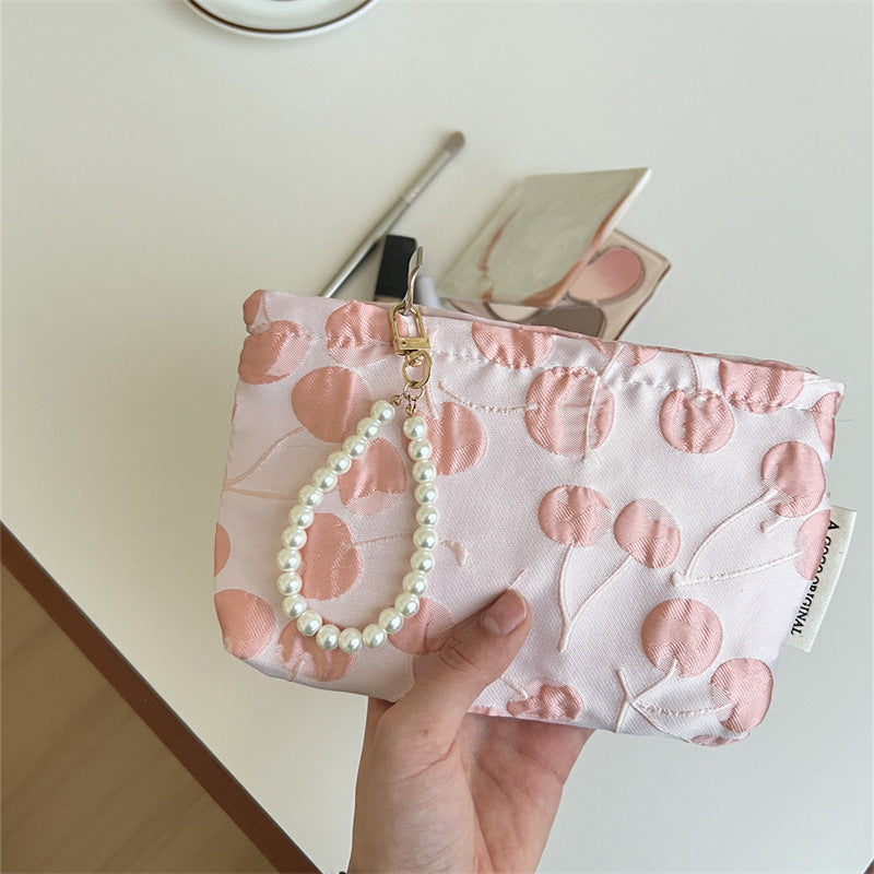 Sweet Cherry Print Portable Cosmetic Bag 6C5CO281