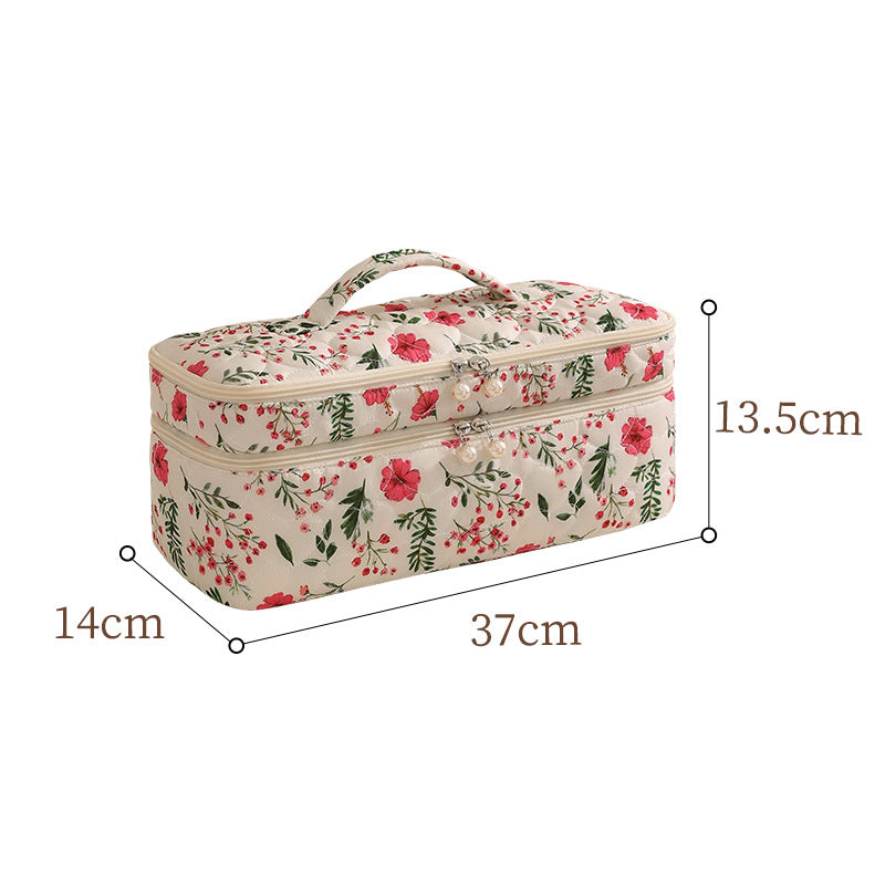 Vintage Double Layered Leopard Print Cosmetic Bag 6S5CO106