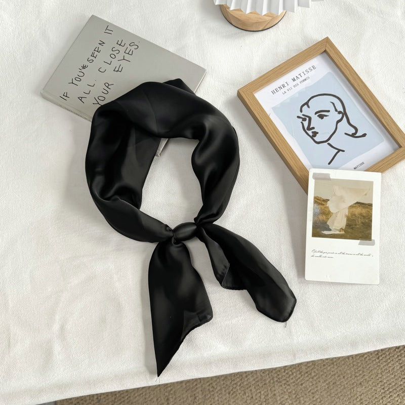 Minimalist Striped Print Magnetic Buckle Silk Scarf MK2BLW6W6NSI76