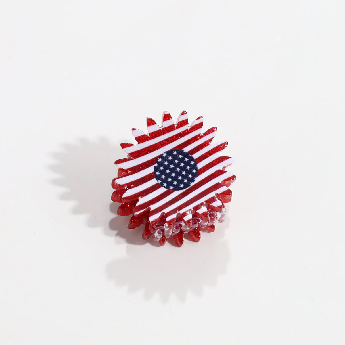 Stylish USA Flag Love Shape Nonslip Hair Clip 8AS6HCP58T