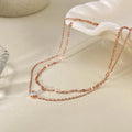 Minimalist Double Layer Sparking Rhinestones Chain Anklet 8ZA6JAB32L