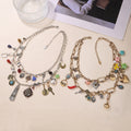 Boho-Style Double Layer Heart Pendant Necklace 6W6JNC619