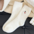 Cute Embroidery Mink Velvet Christmas Socks 6W8FSO899