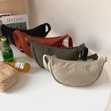 Solid Color Portable Nylon Shoulder Bag DP25A419