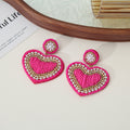 Beaded Heart Stud Earrings - DippedShop Wholesale - #4579