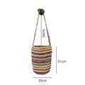 Boho-Style Multi Color Striped Woven Shoulder Bag 8CW6BBG524L