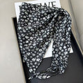 Chic Solid Color Floral Print Silk Scarf 6W6NSI215