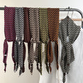 Vintgae Color Block Wave Striped Knit Scarf 6W6NSC97