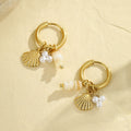 Starfish Shell Hoop Earrings - DippedShop Wholesale - #2947