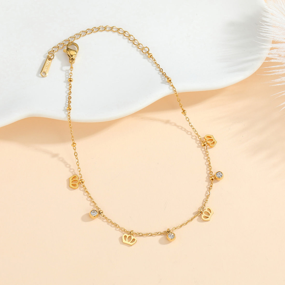 Elegant Gold Plated Crown Zirc - DippedShop Wholesale - #3251