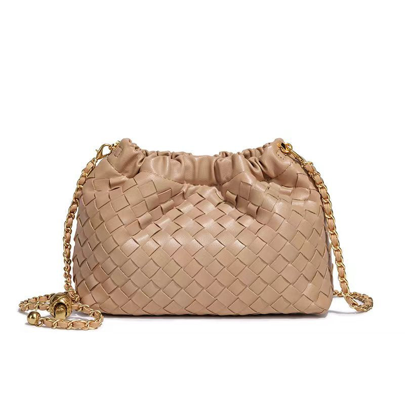 Fashion Woven Plaid Cloud Shoulder Bag 6W10BBG2419