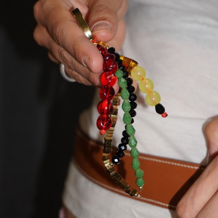 Crystal Beaded Tassel Charm - DippedShop Wholesale - #5379