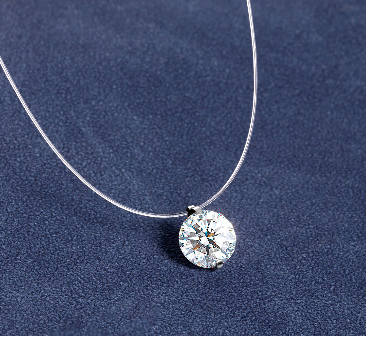 Rhinestone Pendant Chain Necklace - DippedShop Wholesale - #3923